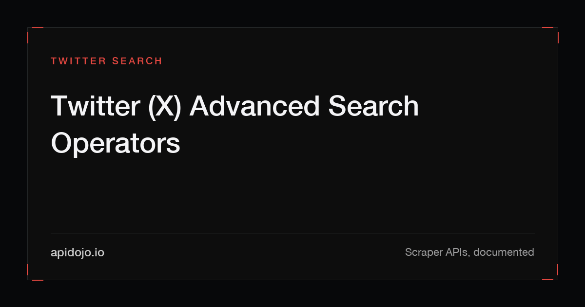 Cover card reading 'Twitter (X) Advanced Search Operators'
