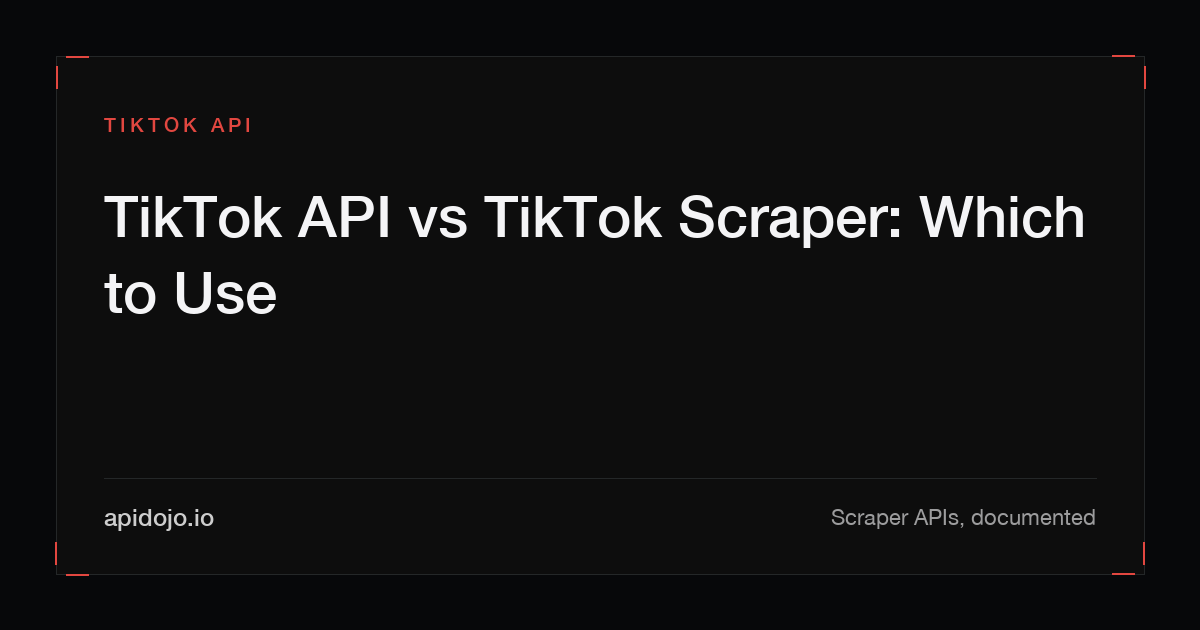 Cover card reading 'TikTok API vs TikTok Scraper: Which to Use'
