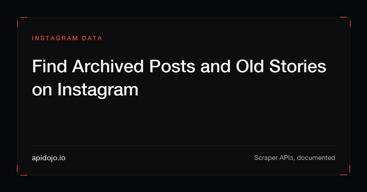Cover card reading 'Find Archived Posts and Old Stories on Instagram'