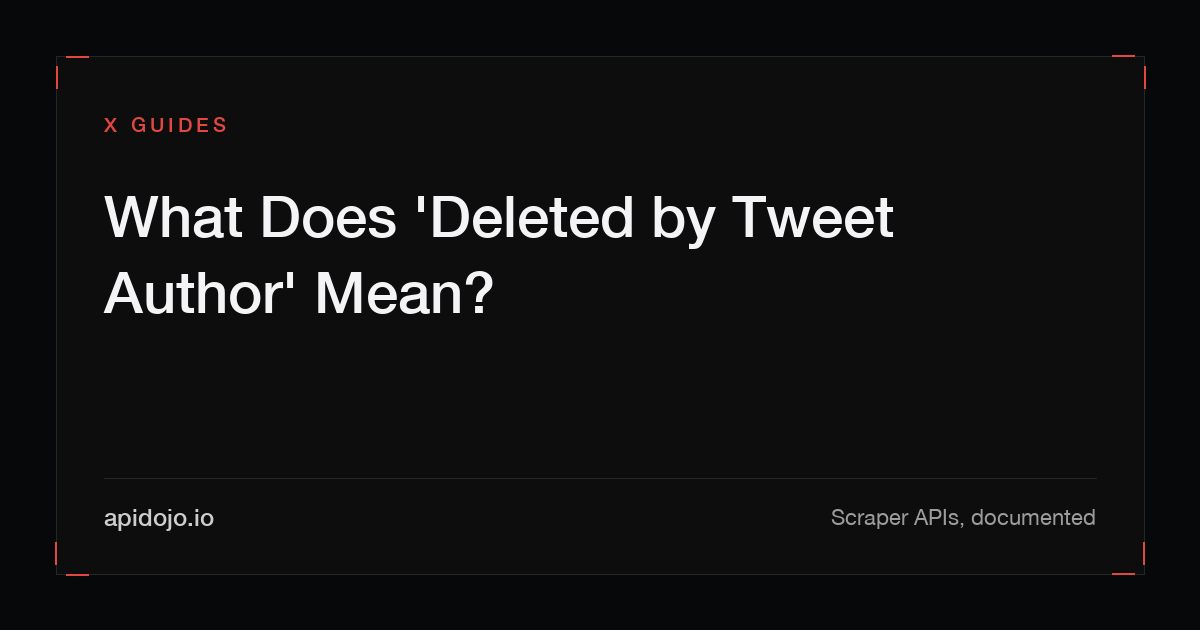 Cover card reading 'What Does 'Deleted by Tweet Author' Mean?'