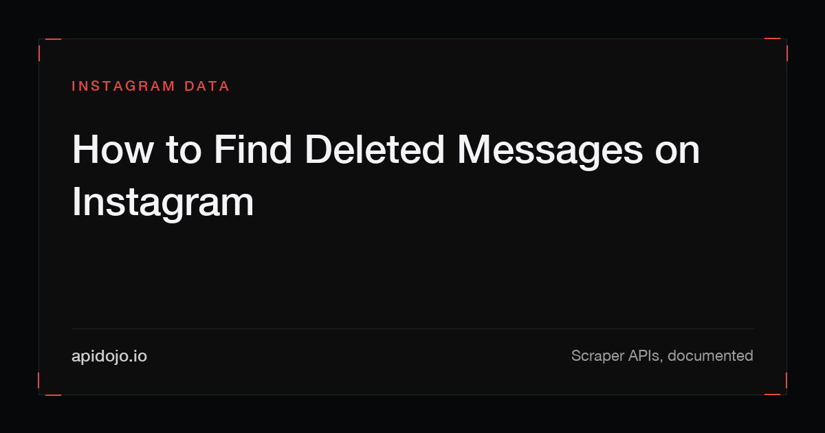 Cover card reading 'How to Find Deleted Messages on Instagram'
