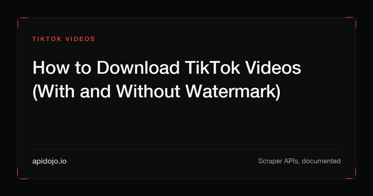 Cover card reading 'How to Download TikTok Videos (With and Without Watermark)'
