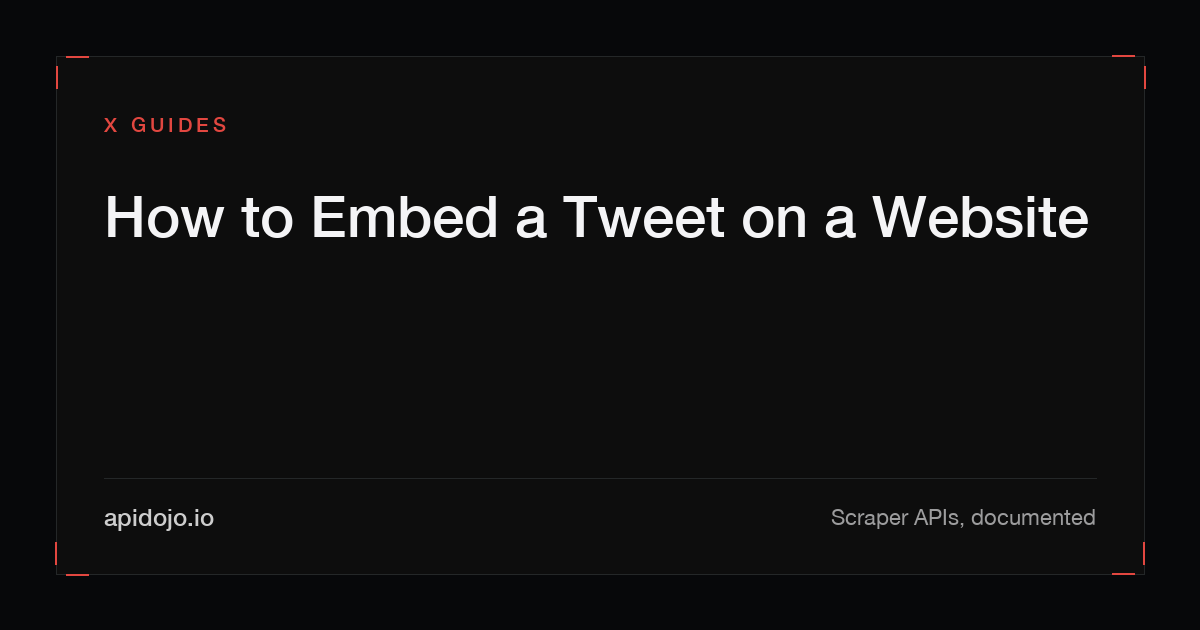 Cover card reading 'How to Embed a Tweet on a Website'