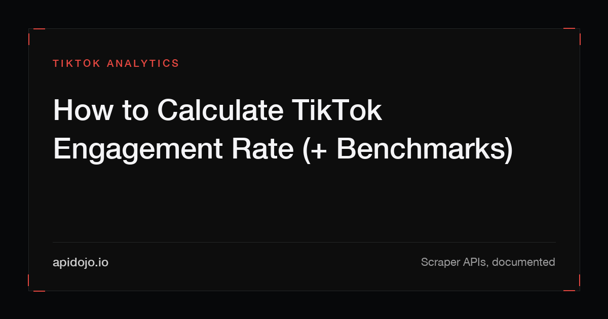 Cover card reading 'How to Calculate TikTok Engagement Rate (+ Benchmarks)'