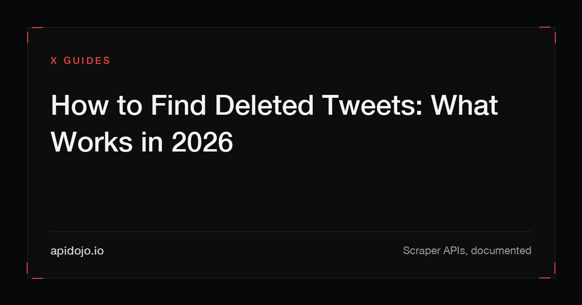 Cover card reading 'How to Find Deleted Tweets: What Works in 2026'