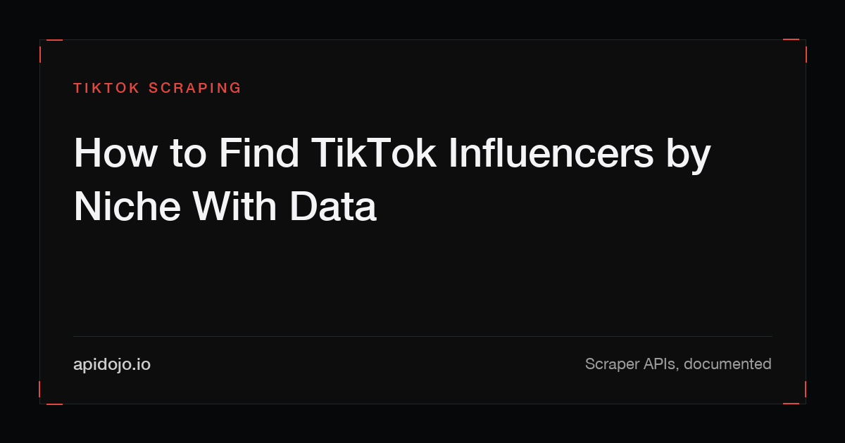 Cover card reading 'How to Find TikTok Influencers by Niche With Data'