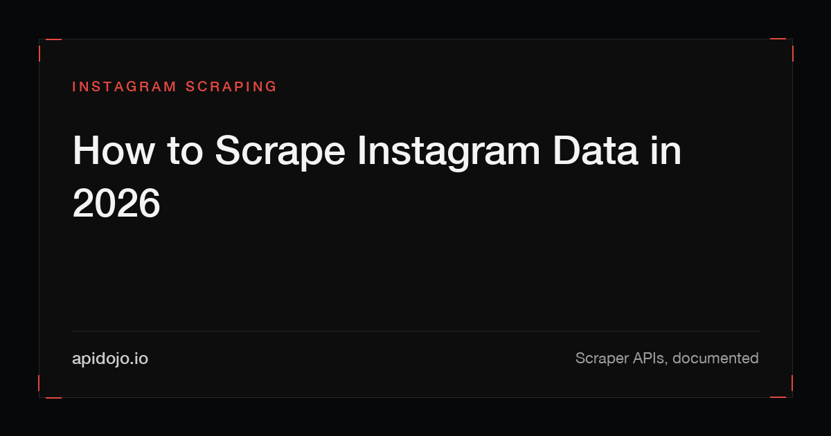 Cover card reading 'How to Scrape Instagram Data in 2026'