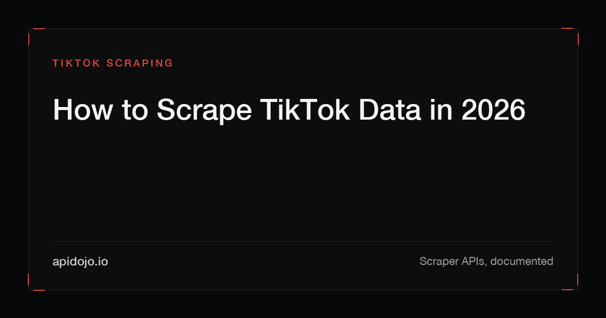Cover card reading 'How to Scrape TikTok Data in 2026'