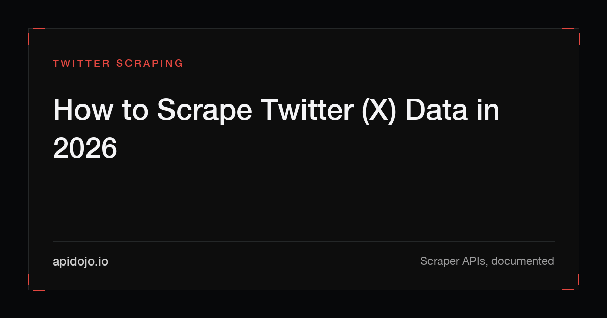 Cover card reading 'How to Scrape Twitter (X) Data in 2026'
