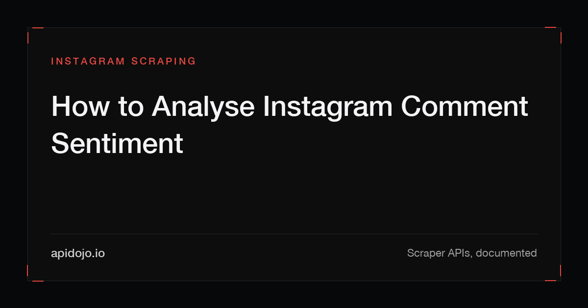 Cover card reading 'How to Analyse Instagram Comment Sentiment'