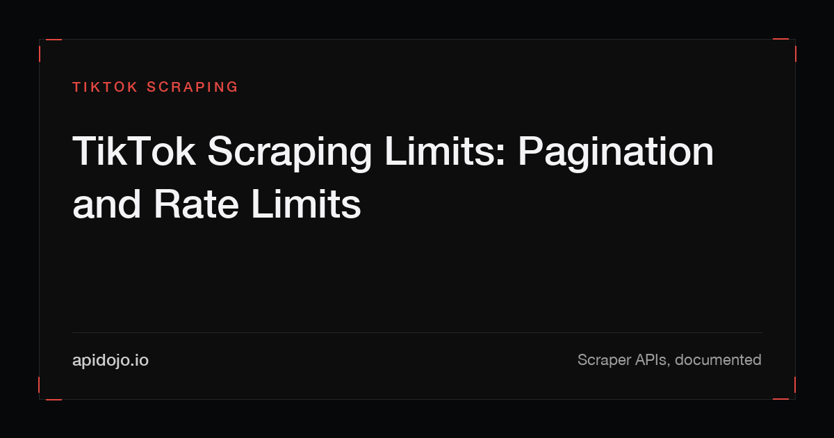 Cover card reading 'TikTok Scraping Limits: Pagination and Rate Limits'