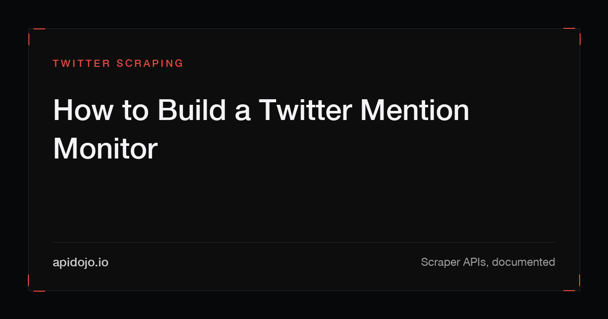 Cover card reading 'How to Build a Twitter Mention Monitor'