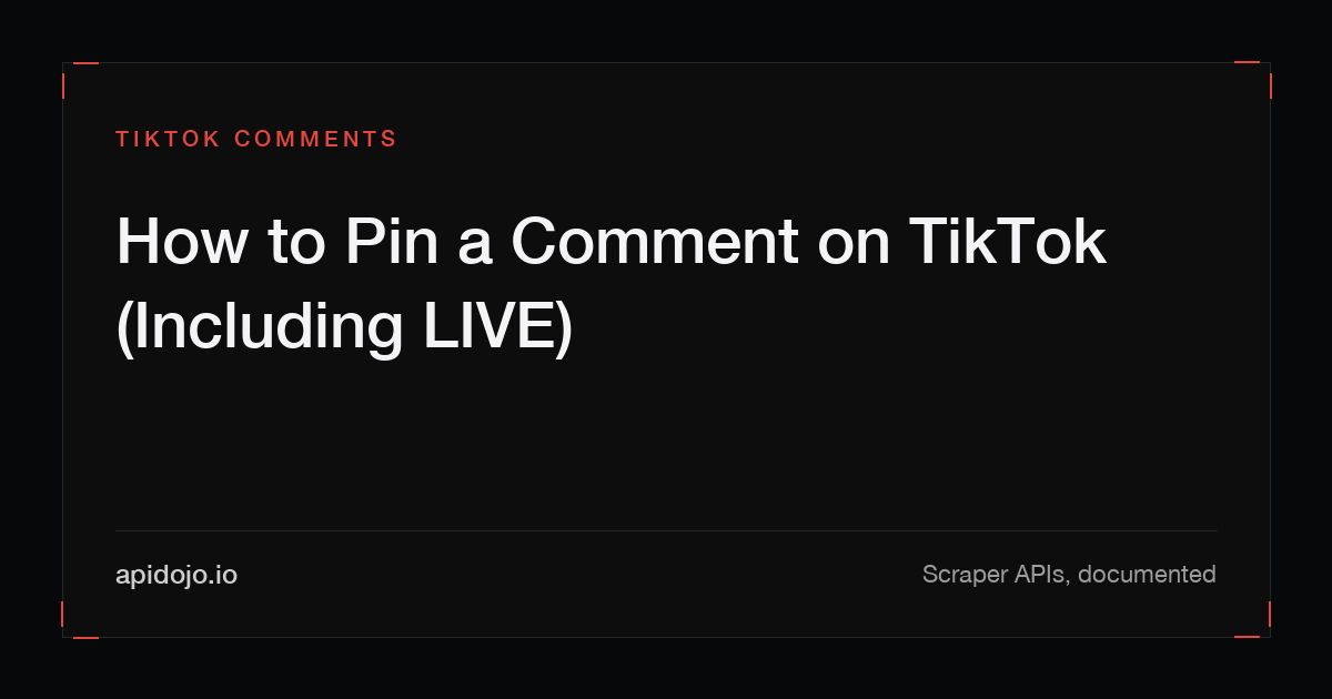 Cover card reading 'How to Pin a Comment on TikTok (Including LIVE)'