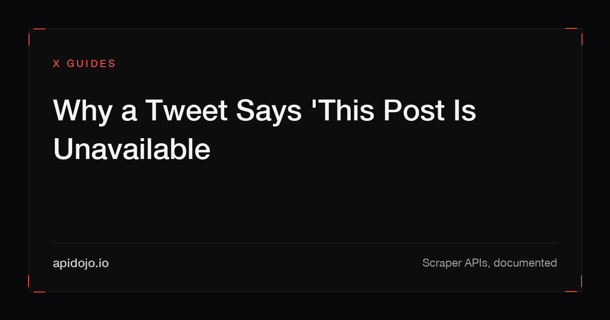 Cover card reading 'Why a Tweet Says 'This Post Is Unavailable''