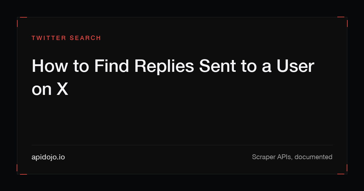 Cover card reading 'How to Find Replies Sent to a User on X'