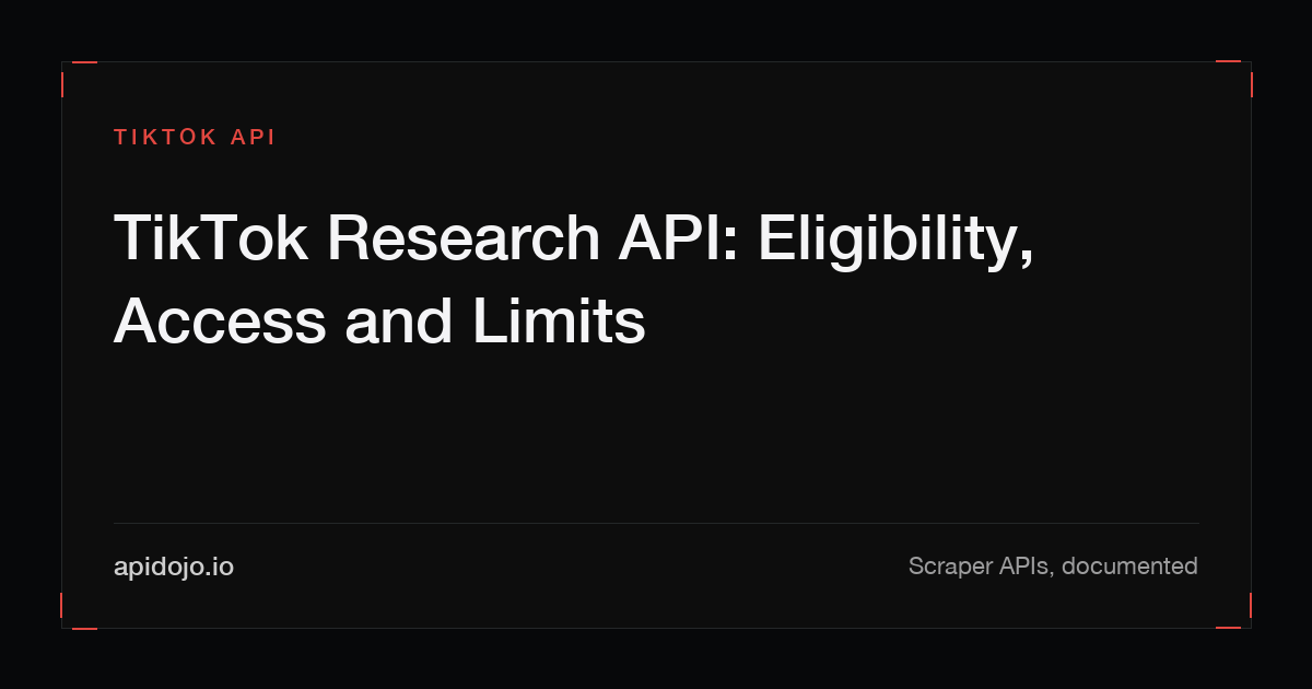 Cover card reading 'TikTok Research API: Eligibility, Access and Limits'