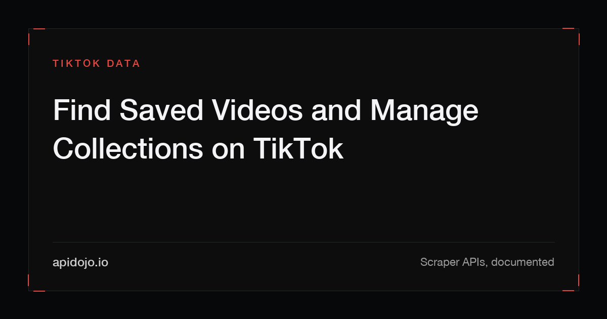 Cover card reading 'Find Saved Videos and Manage Collections on TikTok'