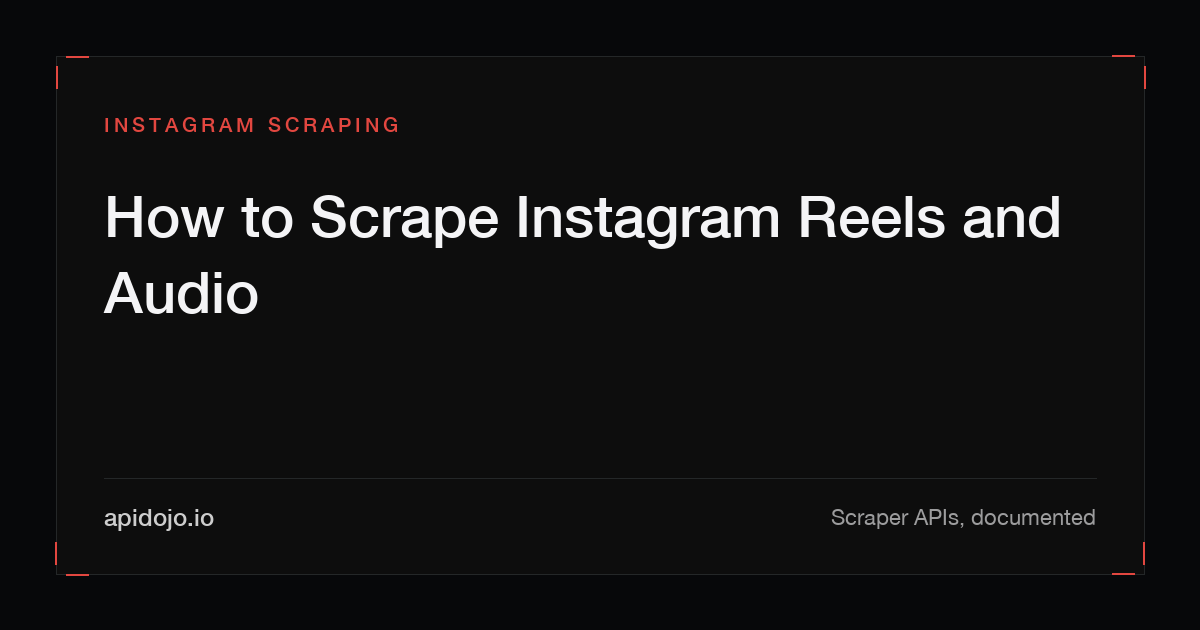 Cover card reading 'How to Scrape Instagram Reels and Audio'