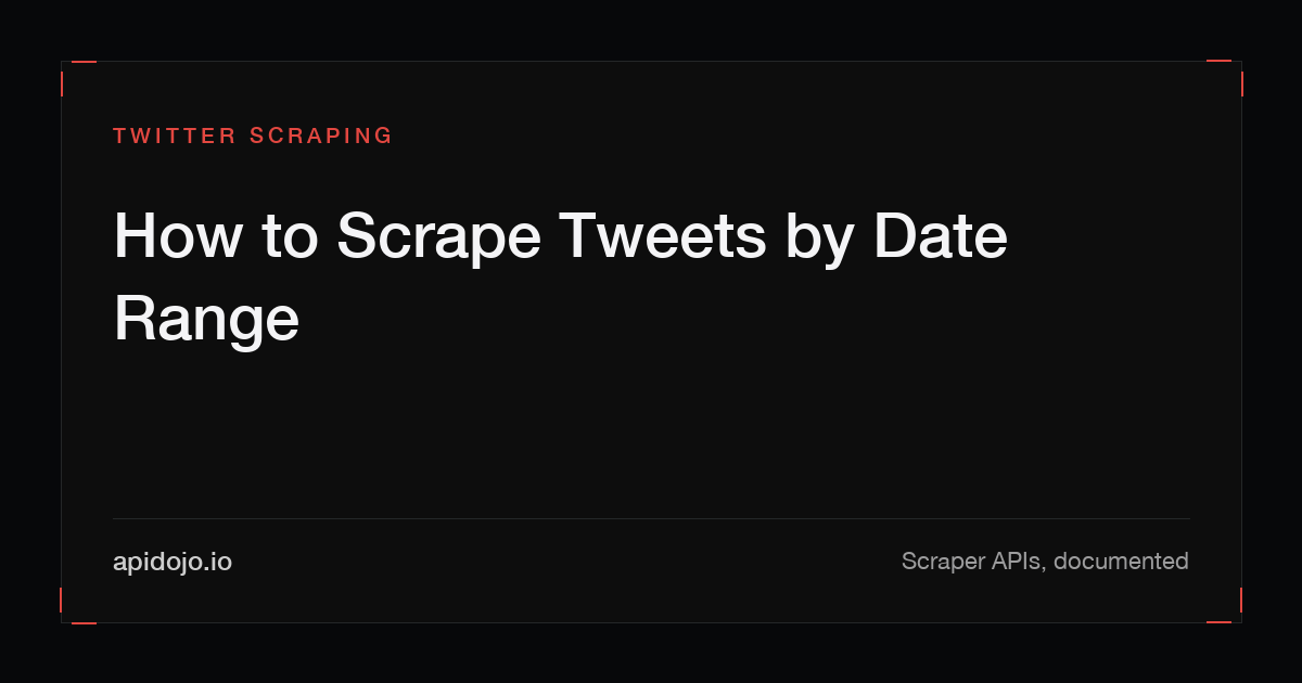 Cover card reading 'How to Scrape Tweets by Date Range'