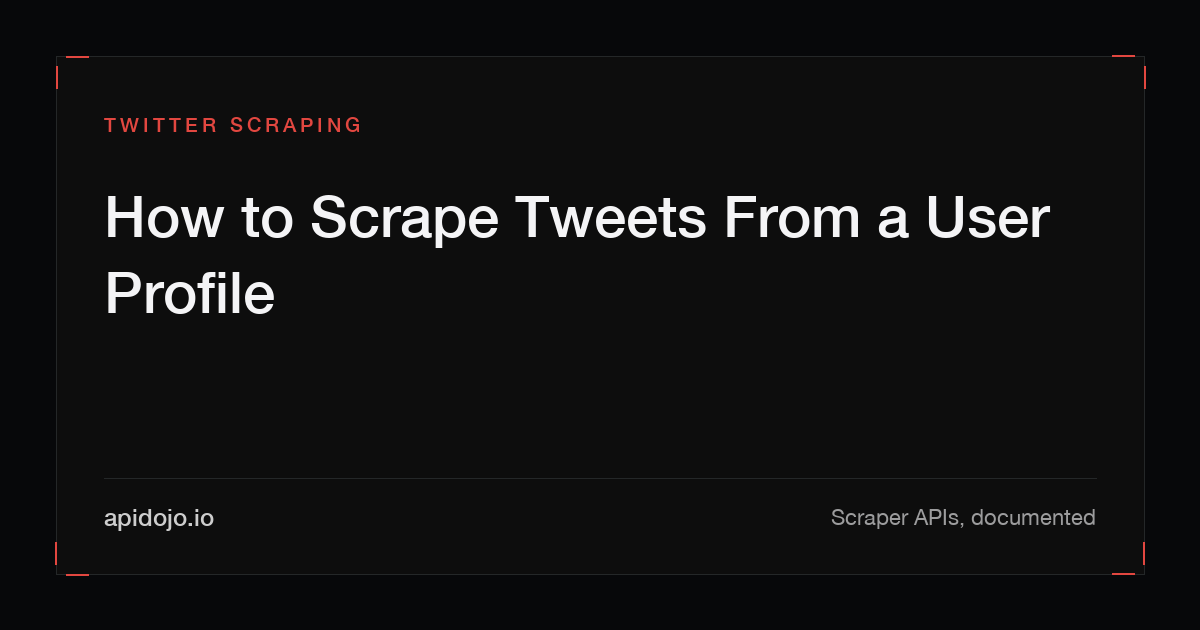 Cover card reading 'How to Scrape Tweets From a User Profile'