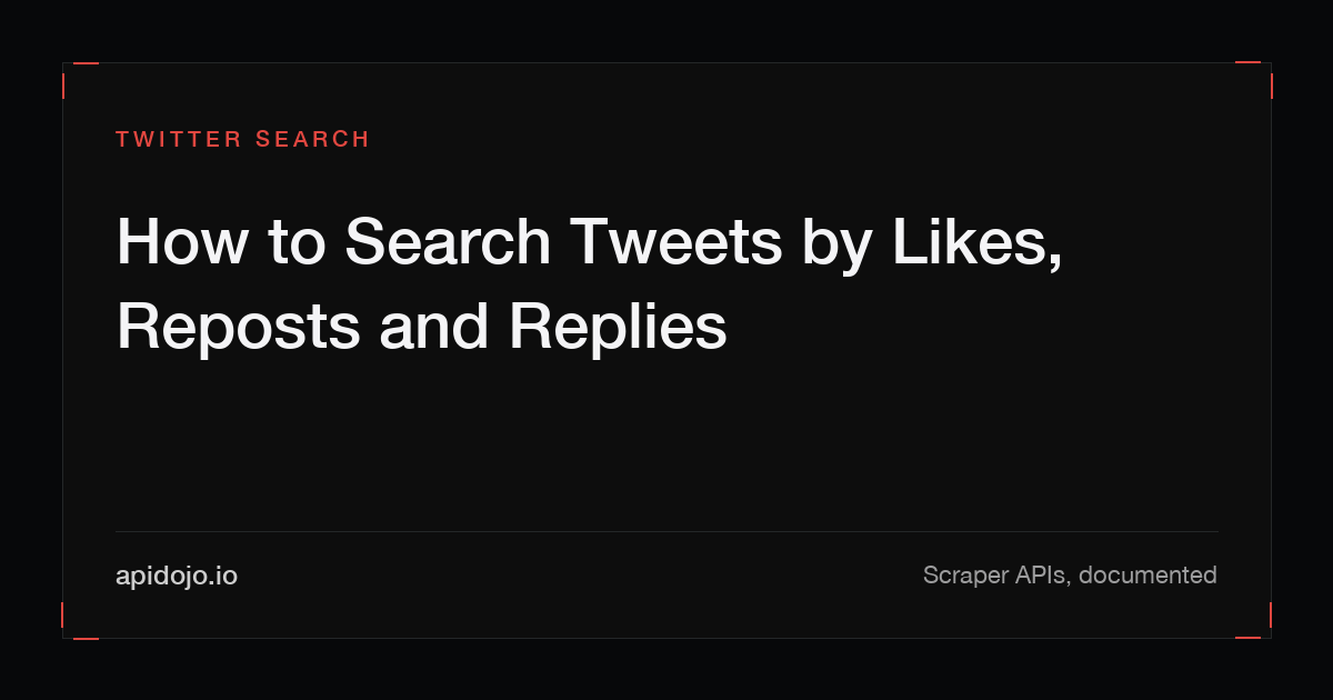 Cover card reading 'How to Search Tweets by Likes, Reposts and Replies'