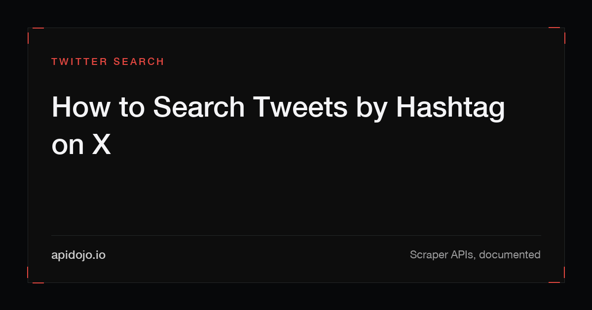Cover card reading 'How to Search Tweets by Hashtag on X'
