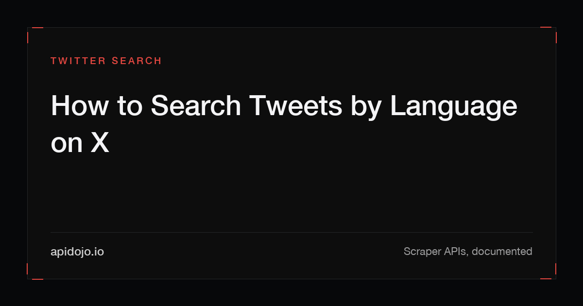 Cover card reading 'How to Search Tweets by Language on X'