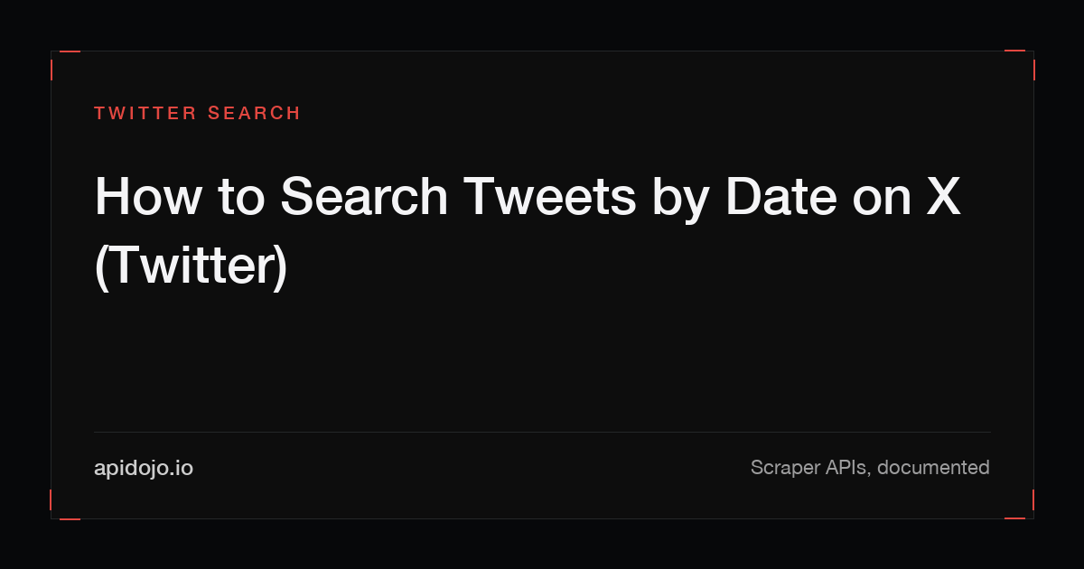 Cover card reading 'How to Search Tweets by Date on X (Twitter)'