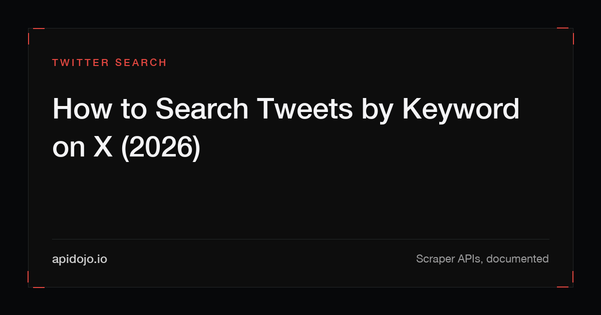 Cover card reading 'How to Search Tweets by Keyword on X (2026)'