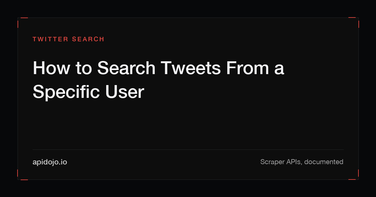 Cover card reading 'How to Search Tweets From a Specific User'