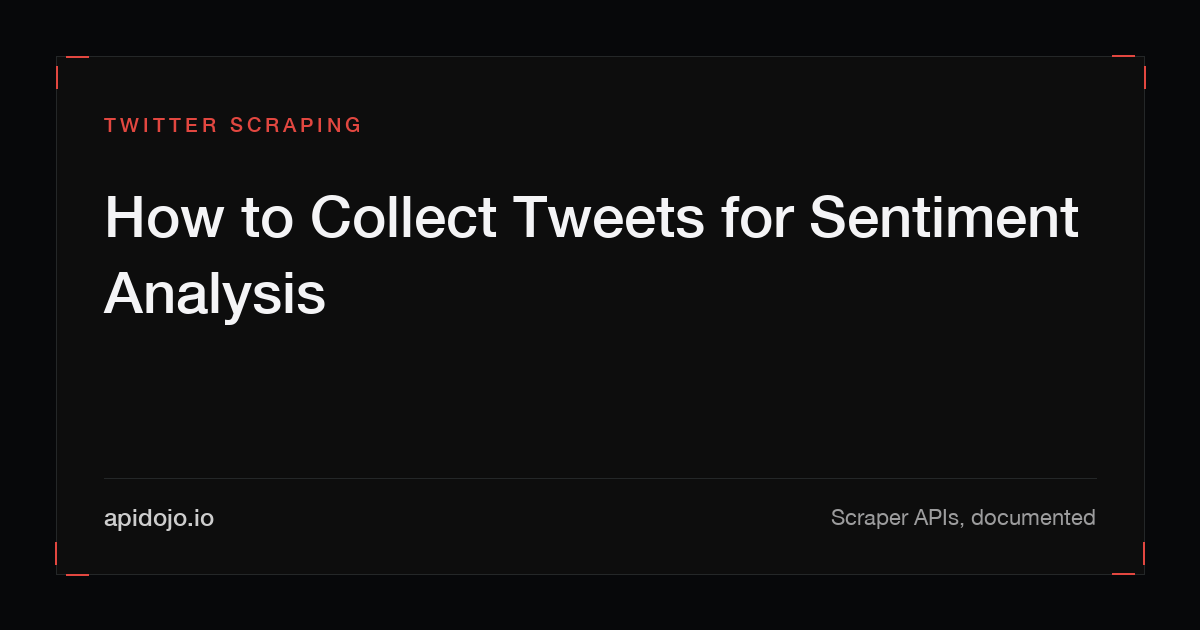 Cover card reading 'How to Collect Tweets for Sentiment Analysis'