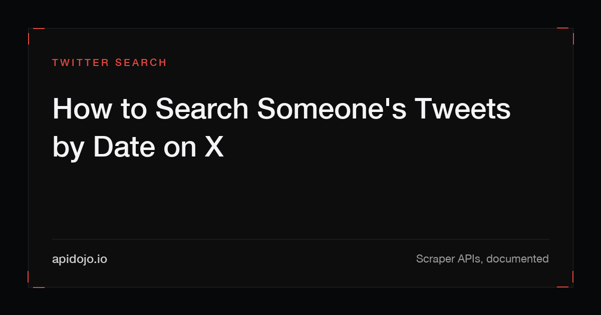 Cover card reading 'How to Search Someone's Tweets by Date on X'