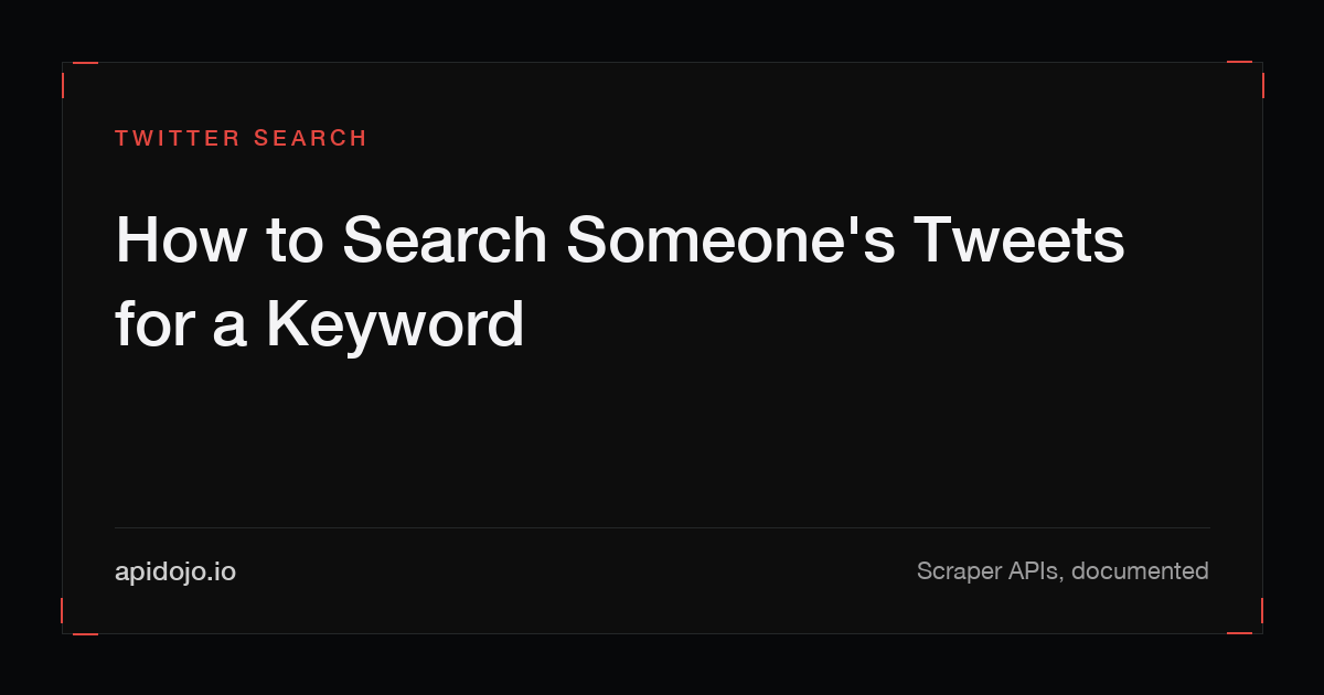 Cover card reading 'How to Search Someone's Tweets for a Keyword'