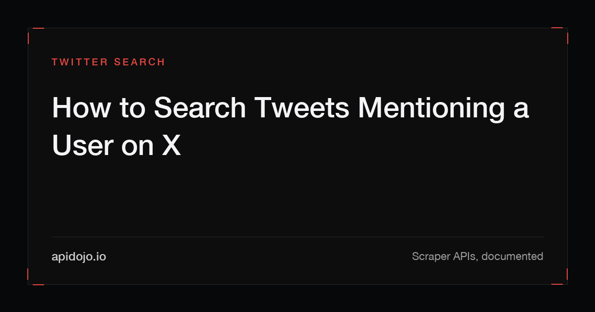 Cover card reading 'How to Search Tweets Mentioning a User on X'