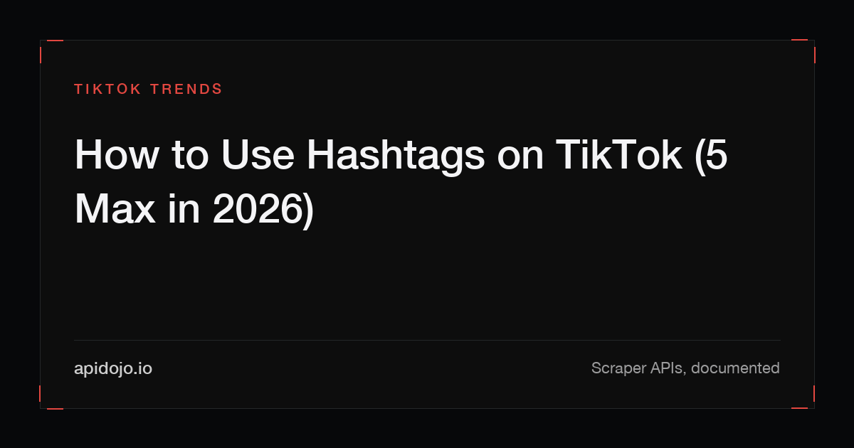 Cover card reading 'How to Use Hashtags on TikTok (5 Max in 2026)'