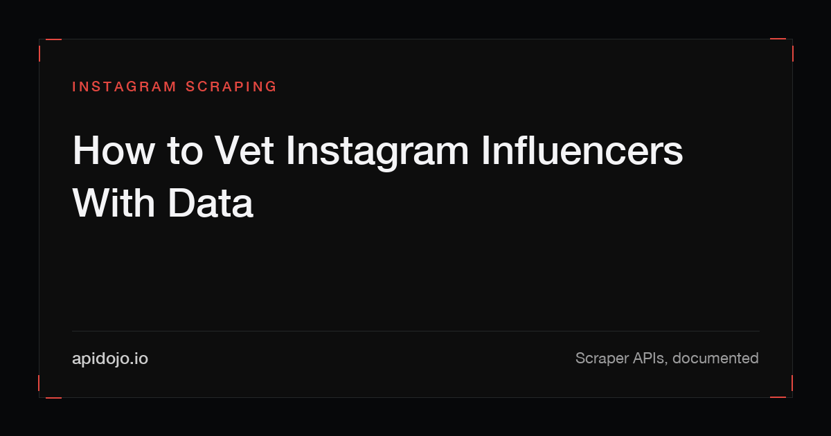 Cover card reading 'How to Vet Instagram Influencers With Data'