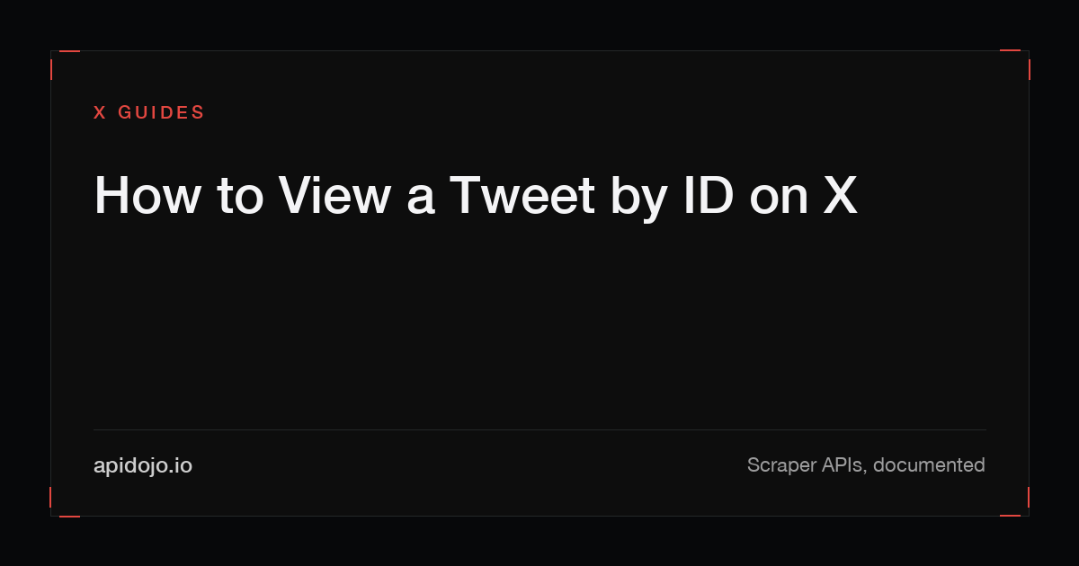 Cover card reading 'How to View a Tweet by ID on X'
