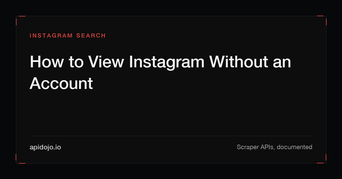 Cover card reading 'How to View Instagram Without an Account'