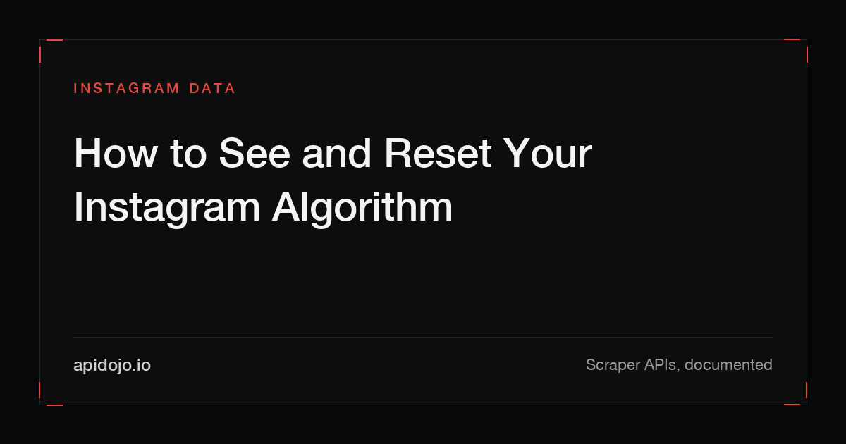Cover card reading 'How to See and Reset Your Instagram Algorithm'